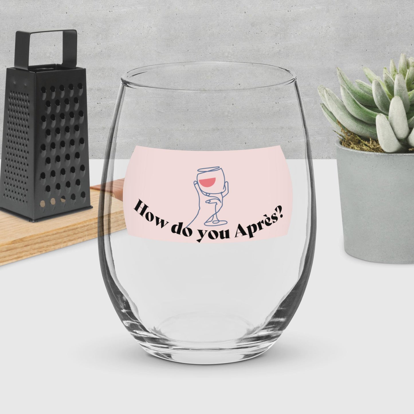 Stemless wine glass